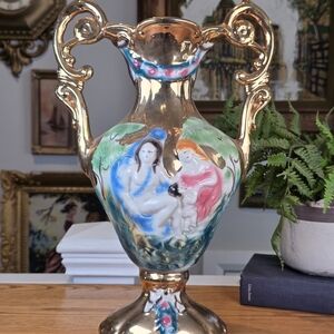 Gold and Multicolor Decorative Vase